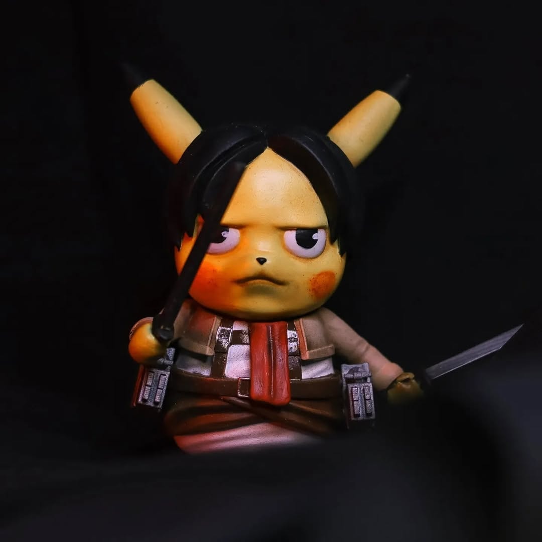 Levi Pikachu Figurine - Attack on Titan x Pokémon Inspired — view 2