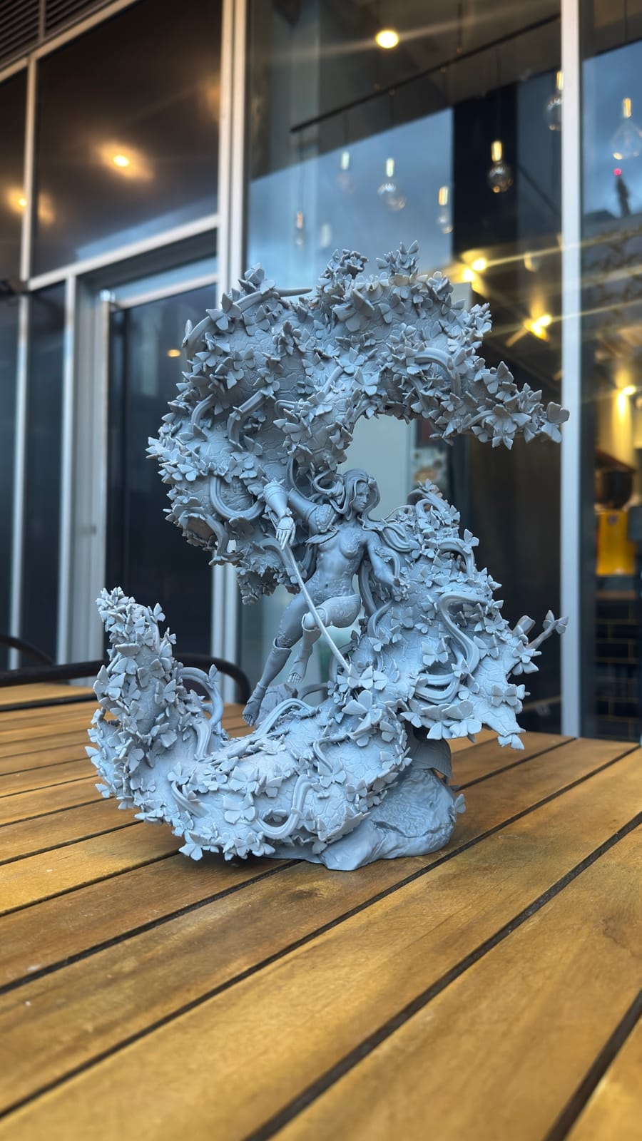 The large unpainted resin diorama from the side
