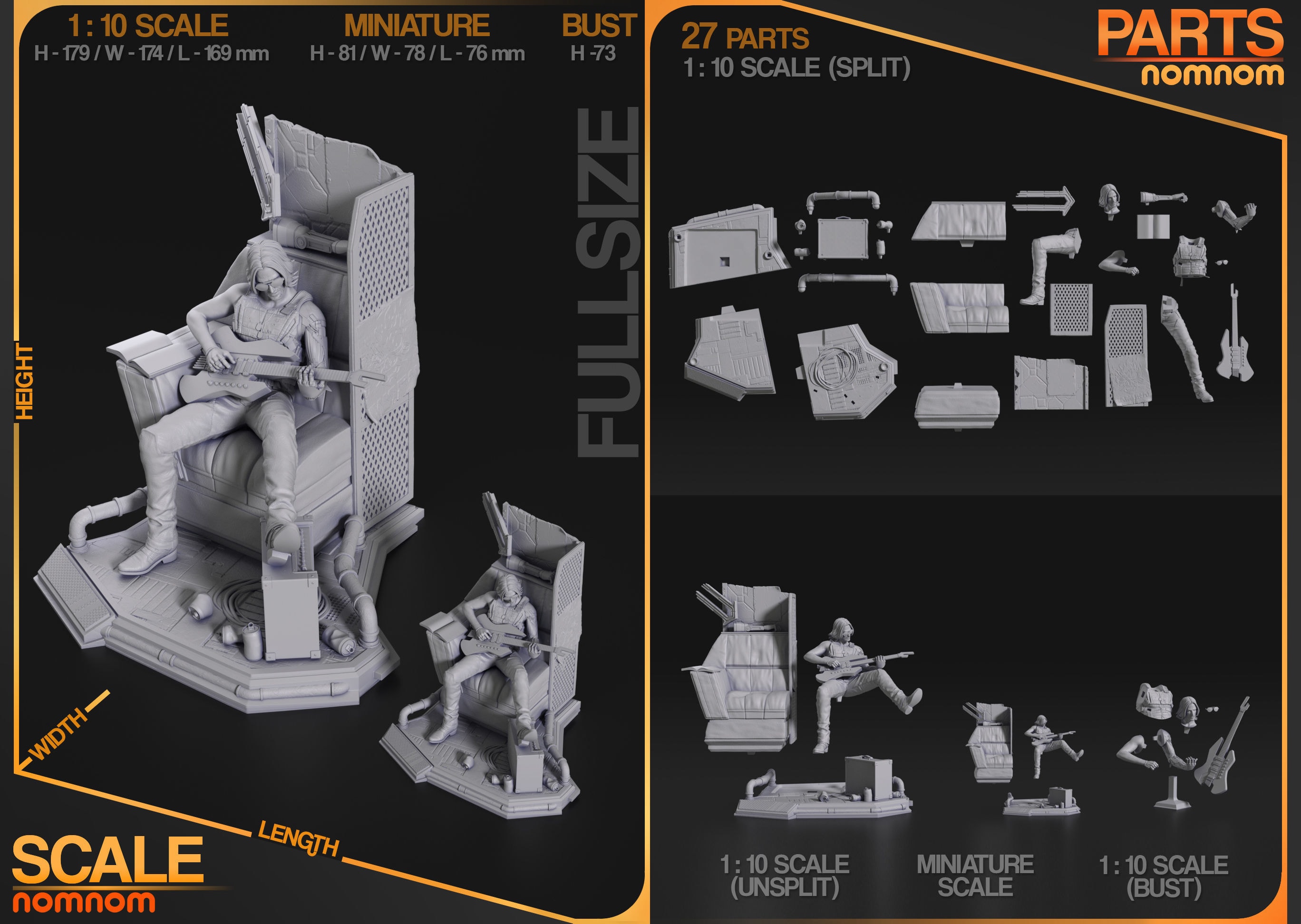 Johnny Silverhand, Cyberpunk 2077 — Resin 3d Print