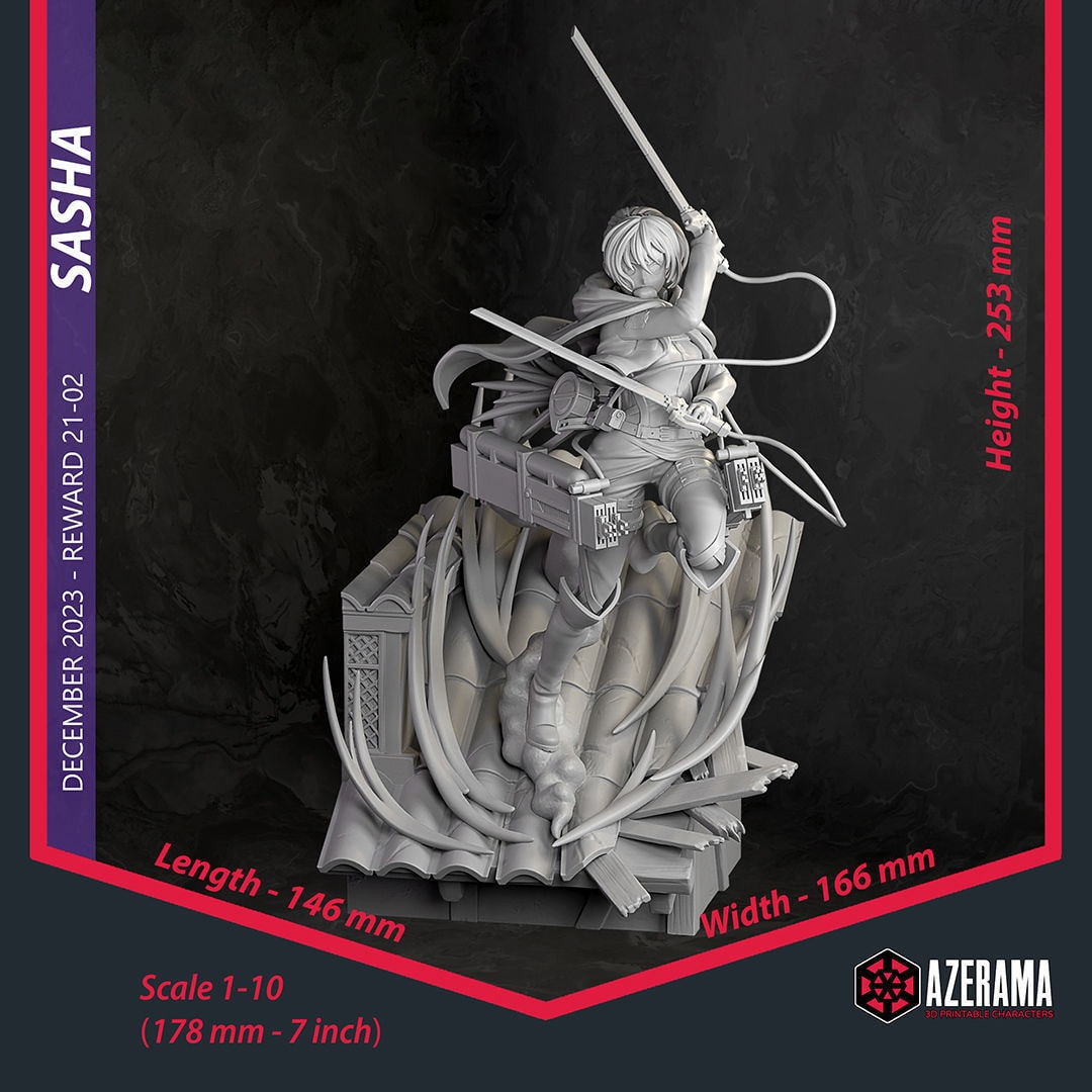 Sasha Attack on Titan — azerama — Resin 3d Print