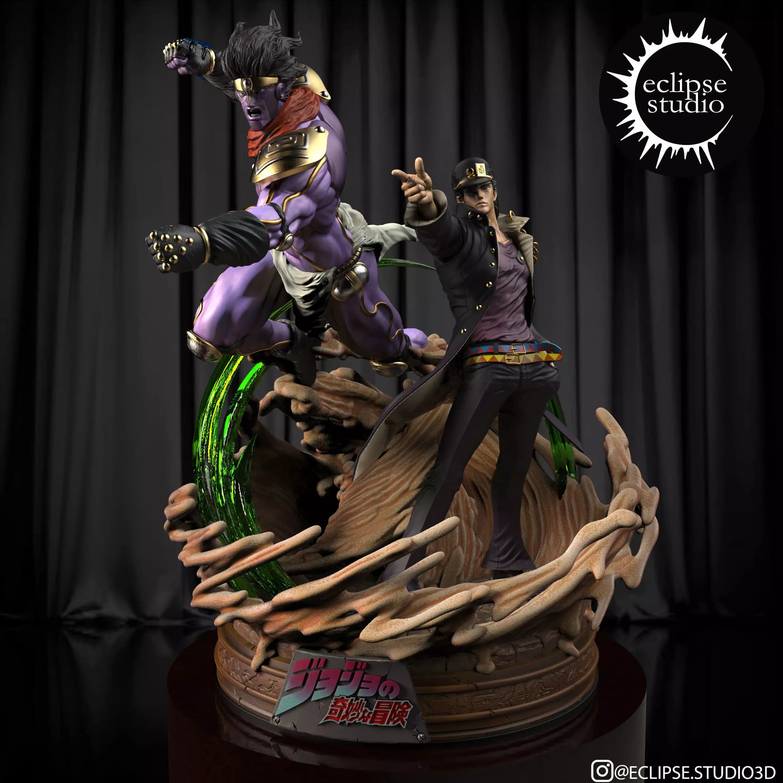 Jotaro Kujo and Star Platinum JoJo's Bizarre Adventure — Eclipse Studio — Resin 3d Print