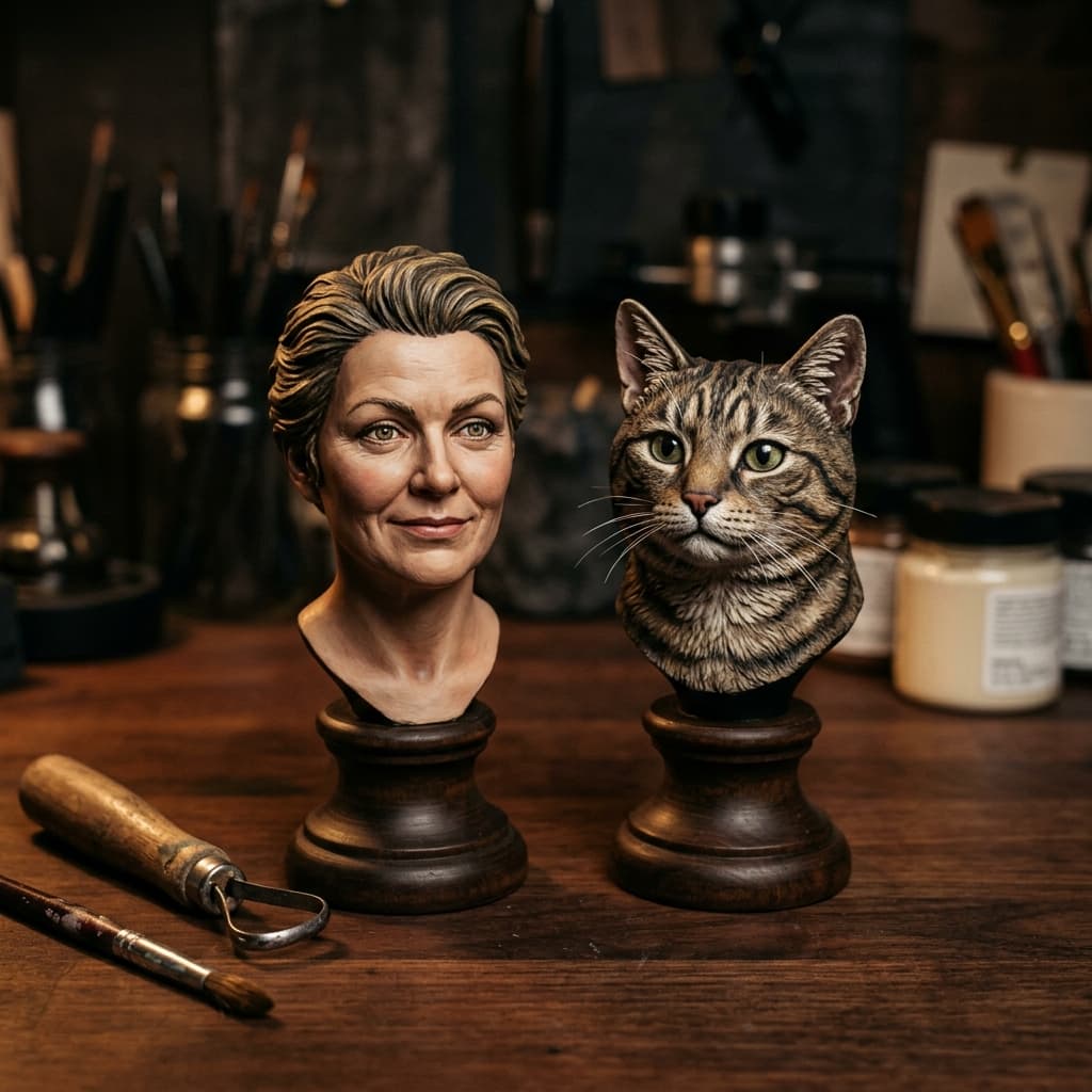 Custom Busts of People & Pets – 3D Modelling, Printing & Hand Painting — view 1