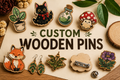Custom Wooden Pins and Badges London / UK