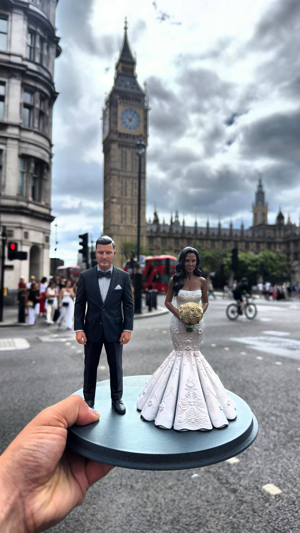 Custom Bride & Groom Figurine - Realistic Handpainted